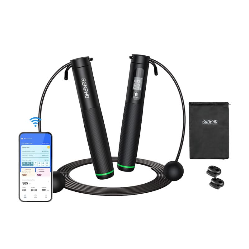 RENPHO Cordless Jump Rope - Tracking Your Fitness With App - Built