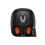 A black Renpho Shiatsu Foot Massager Compact with two feet.