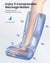 An image of a foot with the words enjoy Renpho Leg Massager Deluxe compression massage modes.