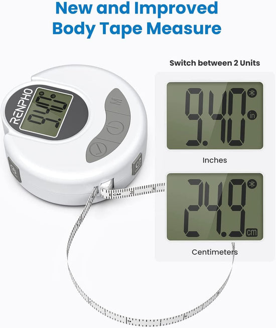  RENPHO Smart Digital WiFi Bluetooth Scale, Portable Bathroom  Body Composition Analyzer-Smart Tape Measure Body with App - RENPHO  Bluetooth Measuring Tapes : Tools & Home Improvement