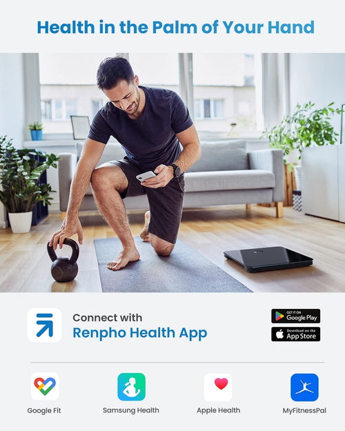 Elis Aspire Smart Body Scale (Black) by Renpho - the best Bluetooth smart scale for health tracking in the palm of your hand.  (A)