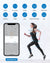 A woman jogging on a Renpho Bundle (Smart Tape Measure Y001 and Elis 1 Smart Body Scale).