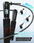 An advertisement for a Renpho Smart Jump Rope 1 displaying close-up views of the black handles with orange details, a digital counter, and Bluetooth pairing. The text highlights easy installation and customization based on user's height.