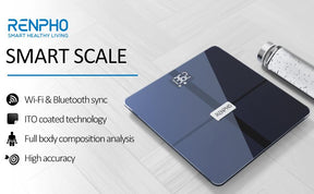 An Elis Aspire Smart Body Scale (Black) by Renpho that helps track weight and fitness goals through body metrics. (A)