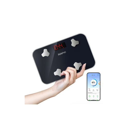 A Renpho Elis Go Smart Body Scale for wellness and health, with a remote control.(A)