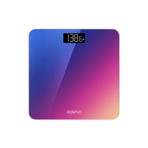 A Renpho Core 1S Body Scale promoting wellness with a purple and blue background.(A)