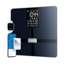 A Renpho Elis 2X Smart Body Scale that is compatible with an iPhone and an Apple Watch. (A)