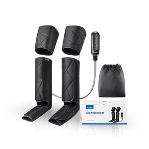 A pair of Renpho Leg Massager Plus (Standard) designed for recovery and promoting better health during fitness activities, complete with a convenient bag. (A)