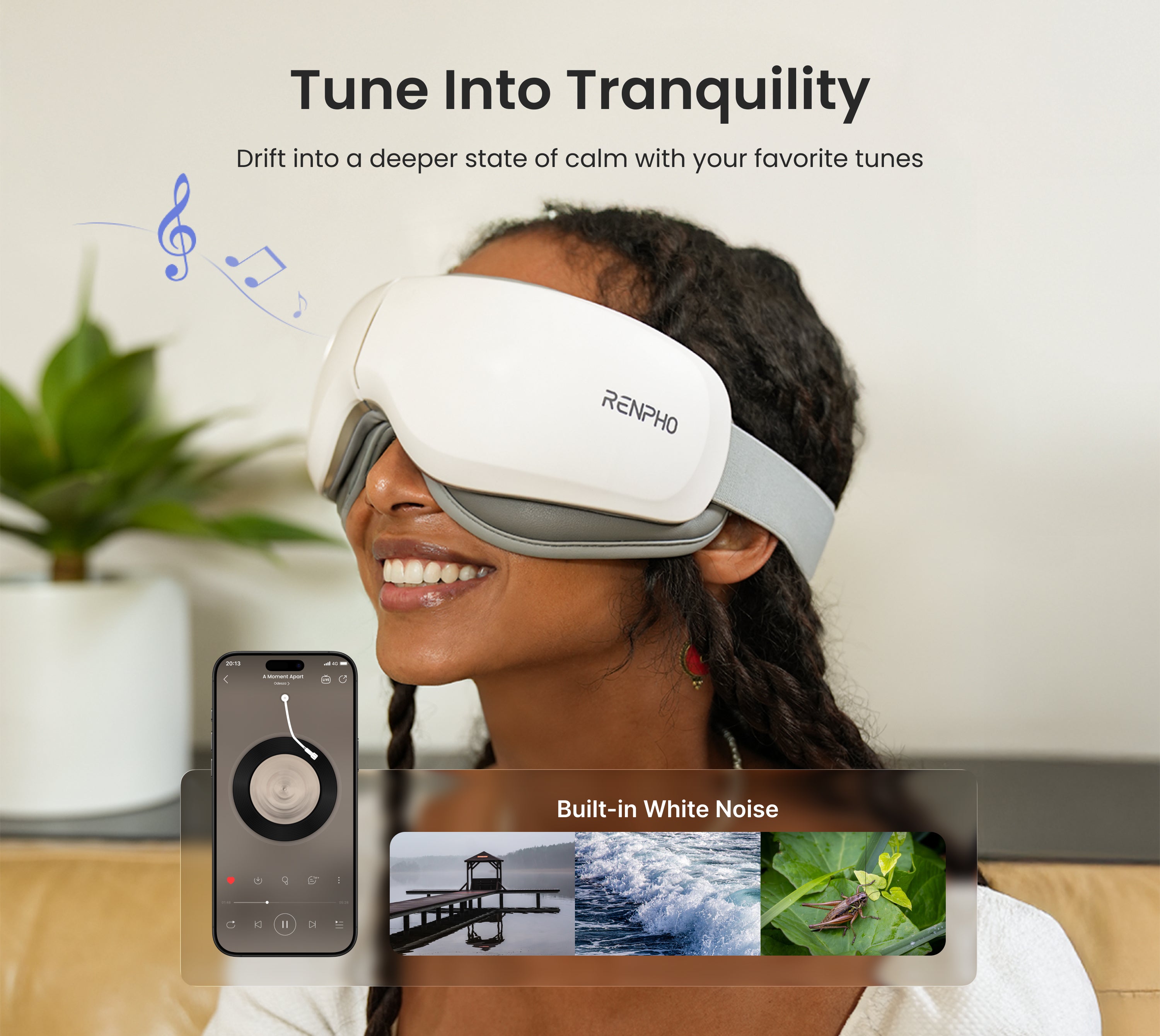 Eyeris Zen Eye Massager | Quiet Heat & Compression – RENPHO US