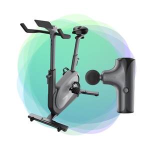 A Renpho exercise bike designed for recovery and wellness, equipped with a remote control.(A)