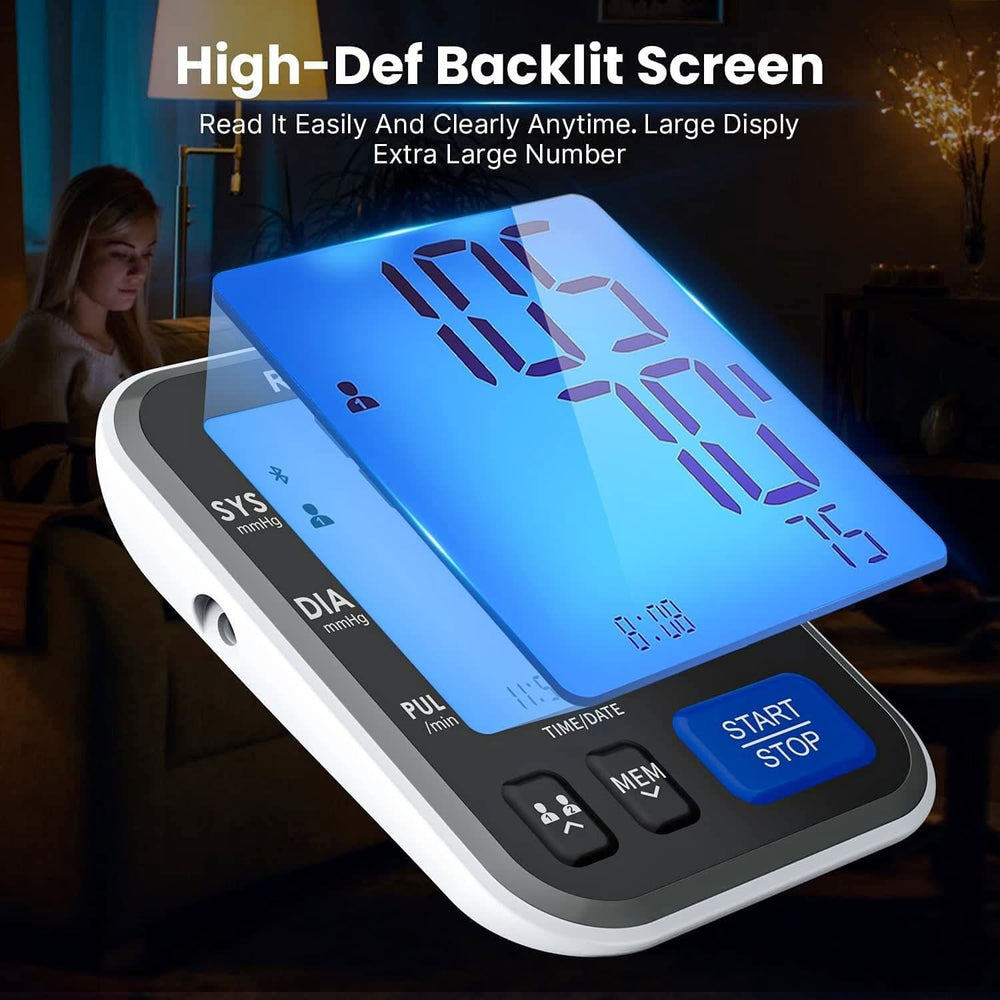 A Renpho Blood Pressure Monitor + with a high def screen, perfect for tracking your health. (A)