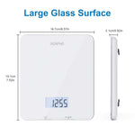 A Renpho Calibra 1 Smart Nutrition Scale (White) designed for health-conscious individuals with a large glass surface.