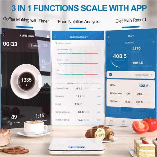 RENPHO Smart Nutrition Food Scale, Bluetooth Digital Kitchen Scale with  Nutritional Calculator for Keto, Macro, Calories and