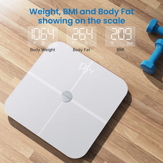  RENPHO Smart BMI,Weight Scale,Wireless, Digital Bathroom Body  Composition/Fat Analyzer with Smartphone App sync with Bluetooth, 400 lbs -  White Elis 1 : Health & Household