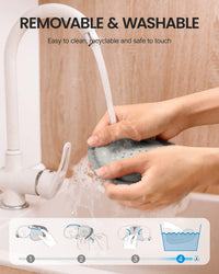 An image of a person wearing the EyeSnooze Sleep Mask by Renpho while washing their hands, promoting health and recovery.