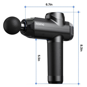 A fitness and recovery tool, the Renpho Power Massage Gun features a ball attachment for targeted muscle relief.(A)