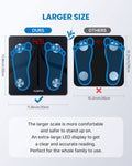 A picture showcasing the larger and smaller sizes of the fitness-focused Renpho Elis 1L Smart Body Scale.